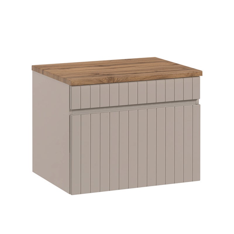 Szafka łazienkowa ICONIC 60 cm kaszmir blat ryflowany front