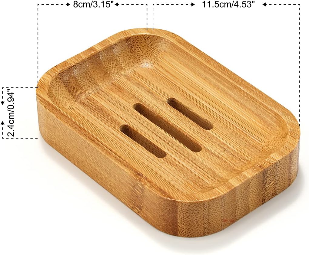 Set de 2 săpuniere din bambus natural pentru baie și bucătărie – suport pentru burete și accesorii 2buc