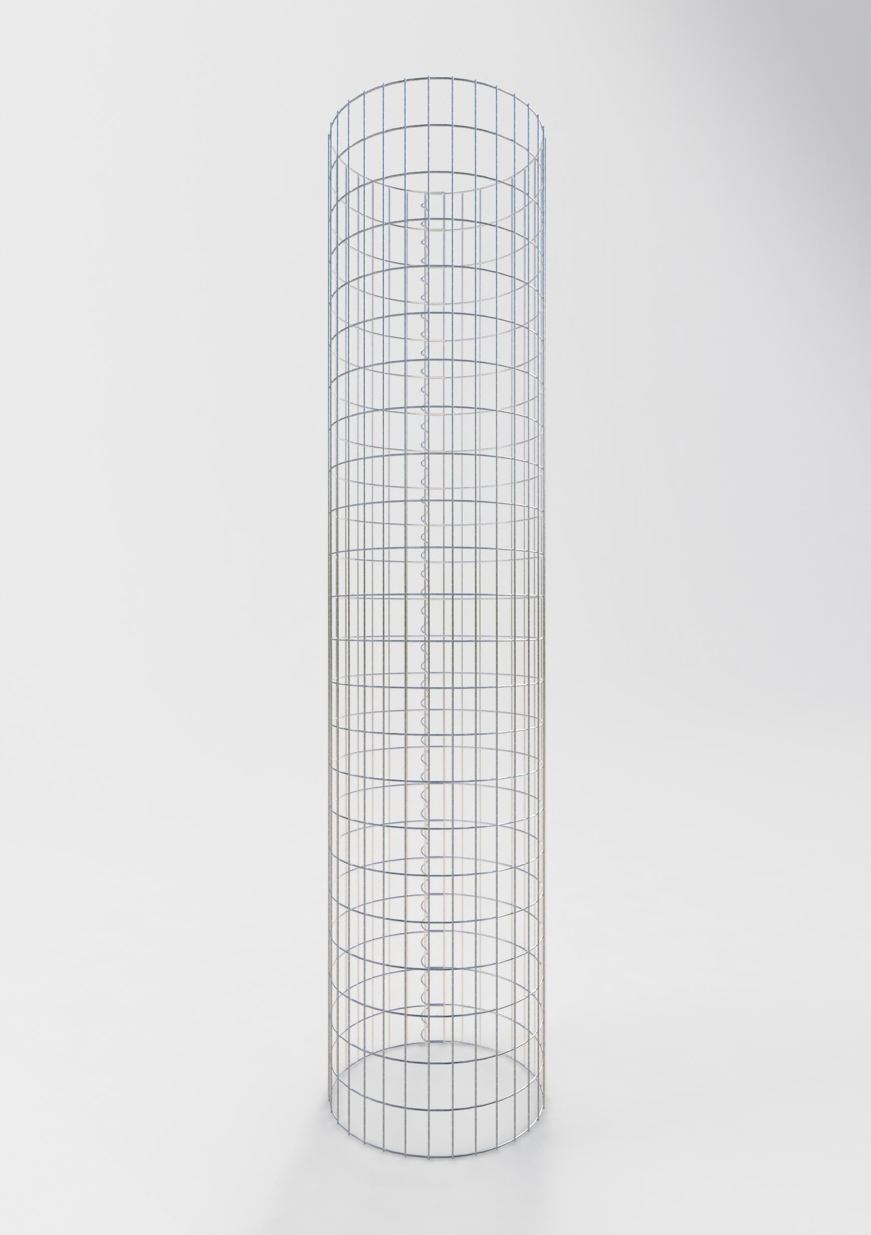 Kolumna gabionowa okrągła, średnica 52 cm, wysokość 230 cm, rozmiar oczek 5 cm x 10 cm