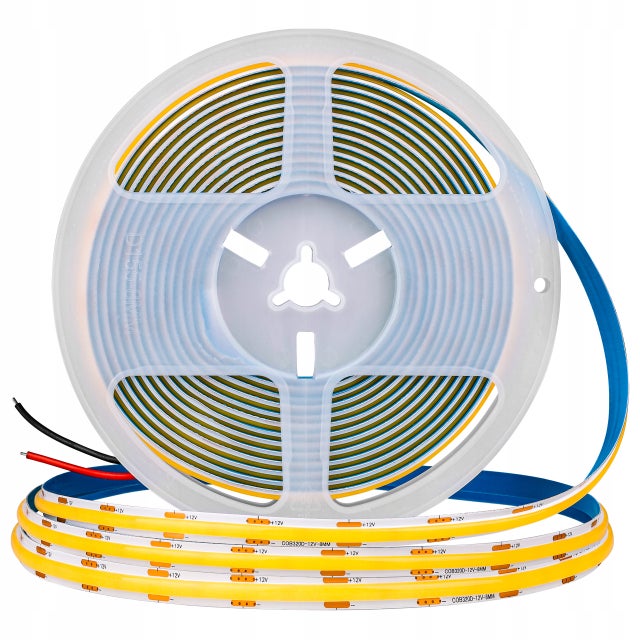 Taśma LED COB 24V Premium 5m 2700K ciepła biel IP20 1600 diod rolka pasek MasterLED