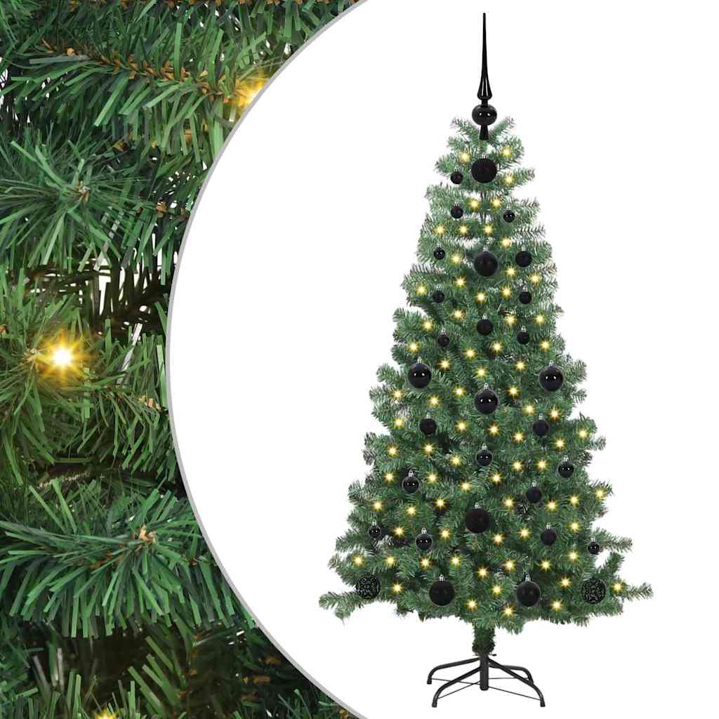 Choinka z 150 diodami LED z podstawą Zielony 120 cm PVC