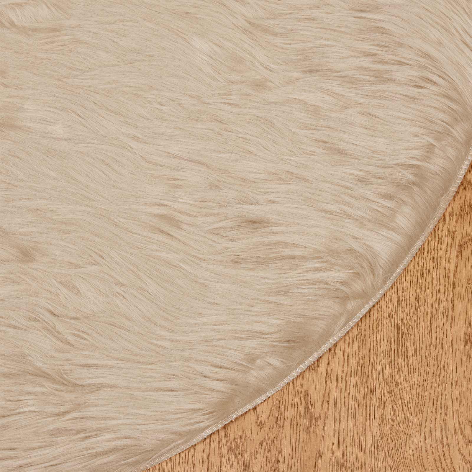 Tapis en polyester beige pour la terrasse, Ø 200 cm - 8