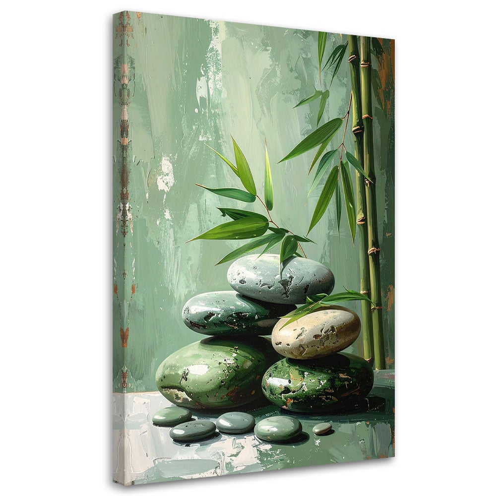 Obraz do salonu sypialni biura, Kamienie zen spa bambus imitacja farby 70x100