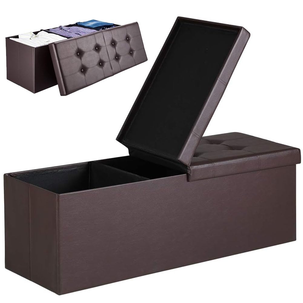 Cassapanca Pouf Contenitore Pieghevole Panca Sgabello Poggiapiedi - Main Image