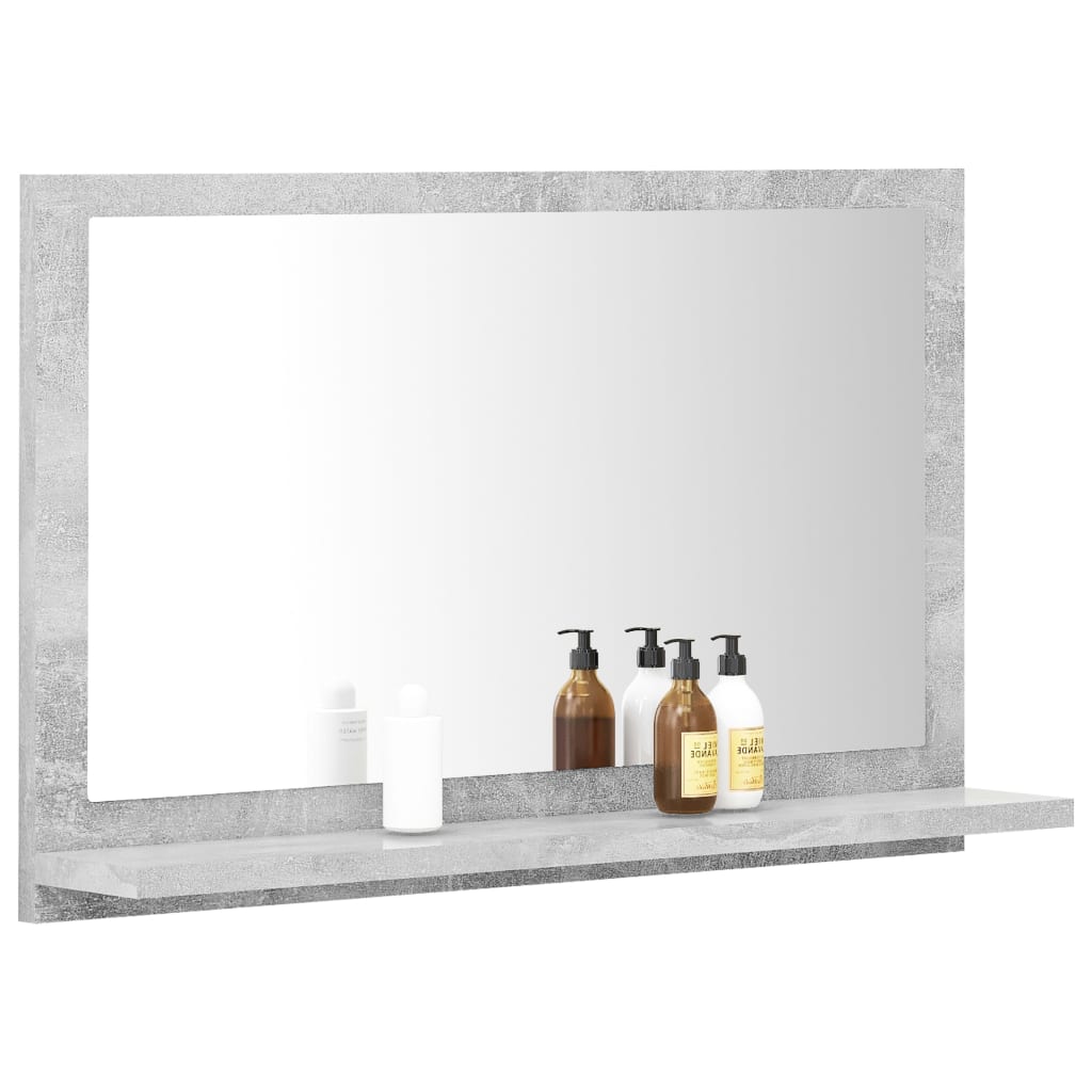 Maison Exclusive - Specchio da Bagno Grigio Cemento 60x10,5x37cm Legno Multistrato - 3