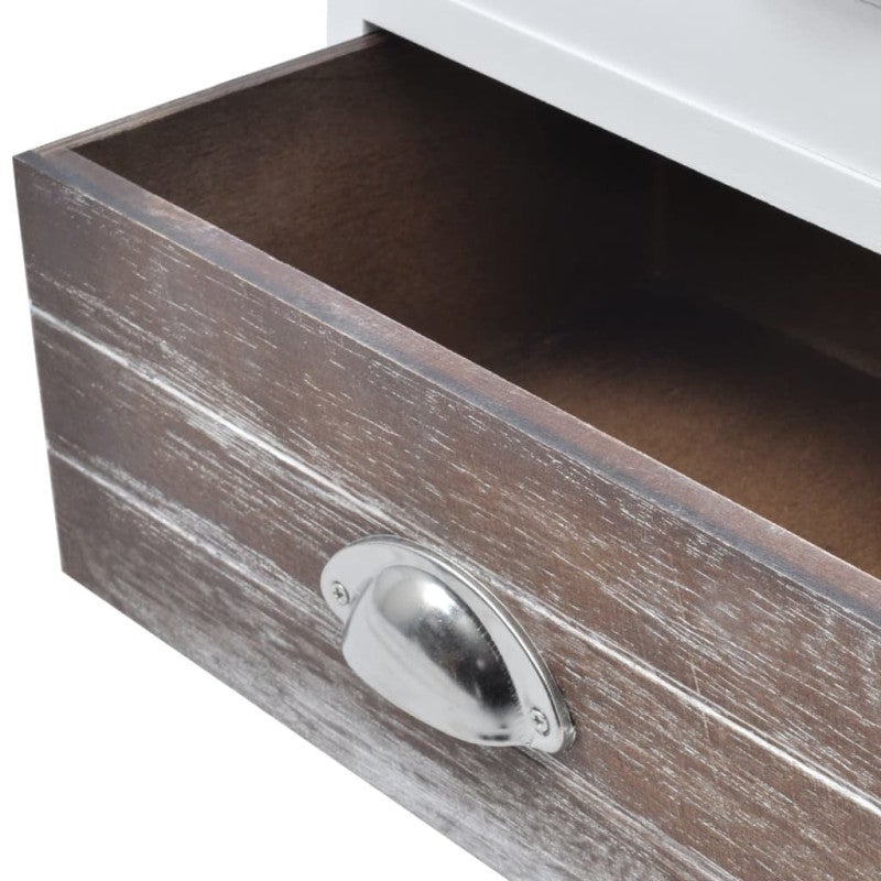 vidaXL Mesitas de noche marrón y blanca 2 unidades - 6