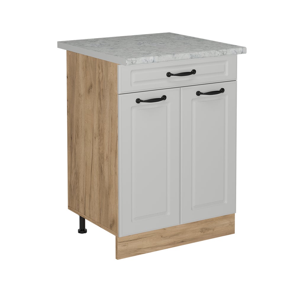 Vicco Szafka dolna do kuchni R-Line, Biały domek wiejski, 60 cm BR Marmur