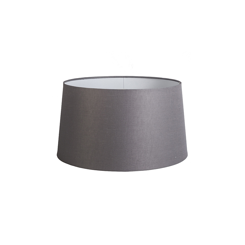 Qazqa - Rond Schuin Linnen - ciemnoszary, okrągły, supports-e27, diameter 45 centimeter