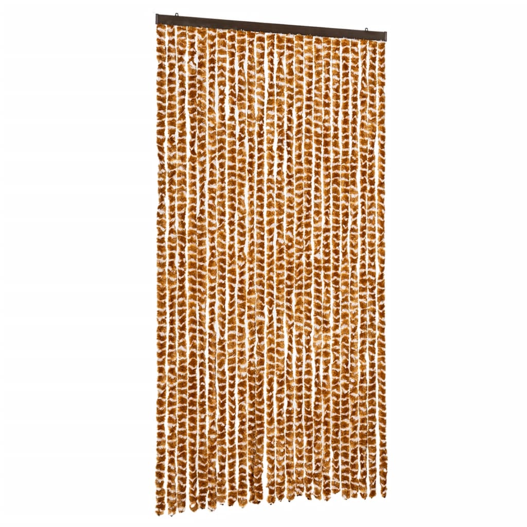 Rideau anti-mouches ocre et blanc 100x200 cm chenille CFW65157 | Leroy ...