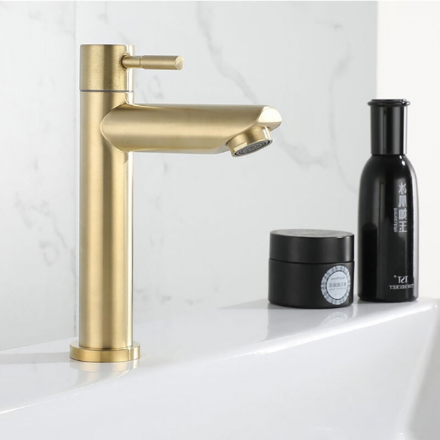 Lavatório Premium Gold, em aço inoxidável, resistente a manchas, à prova de respingos, fácil de instalar: conforto e elegância para