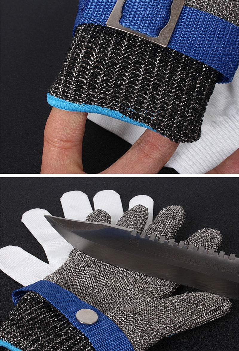 Gants de protection pour la découpe, le hachoir et le traitement de la viande, en acier inoxydable résistant aux coupures L (un gant) - 5