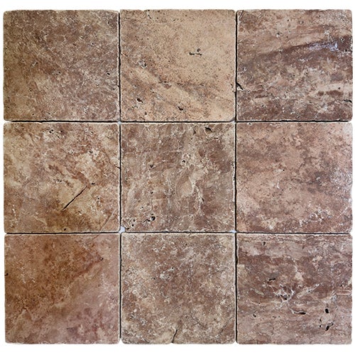 Carrelage sol/mur en travertin Rose Persiano - 20 x 20 x 1 cm - C-NEGOCE