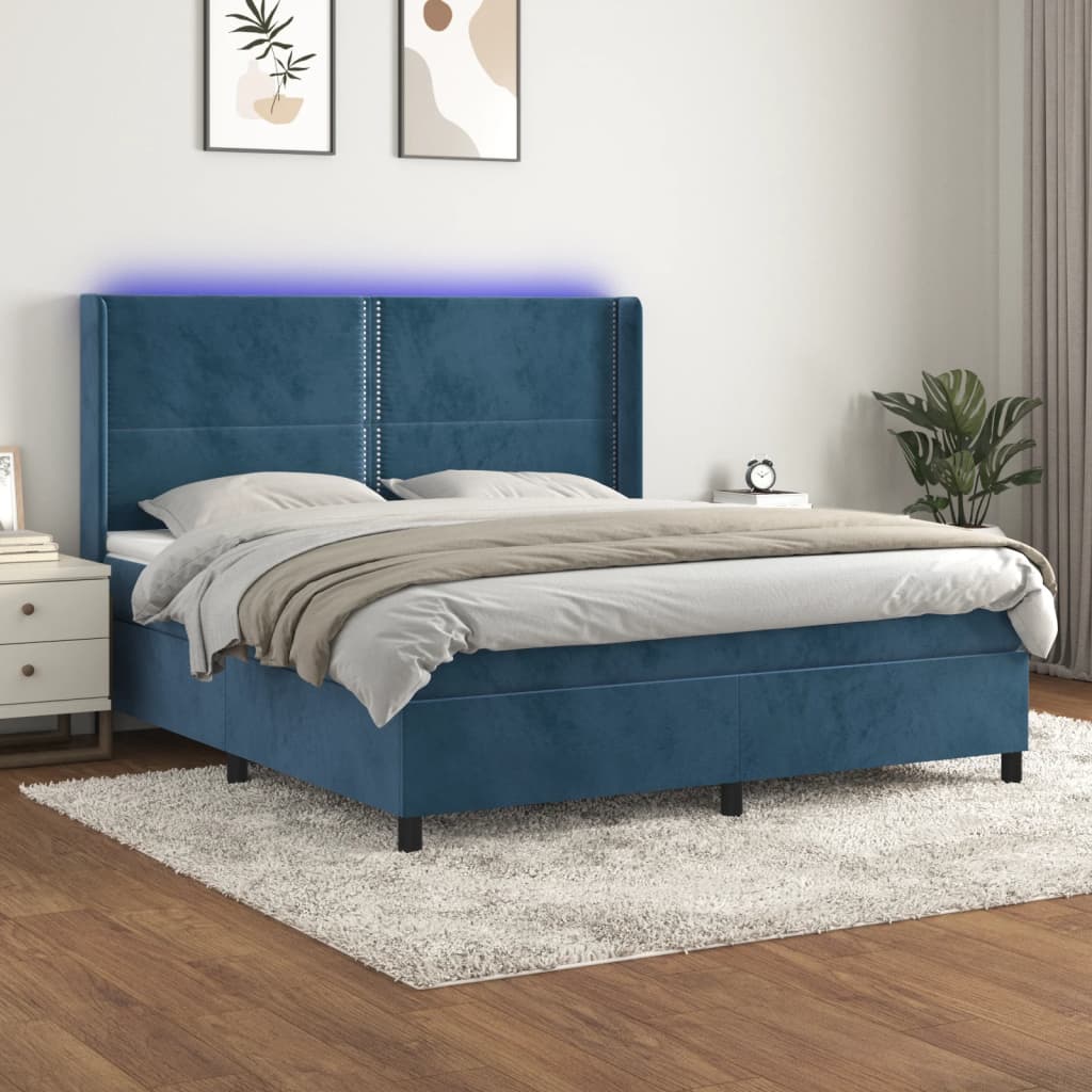 Lit Boxspring Rockstar 180x200 Cm – Gris Clair – Avec Matelas Et Box