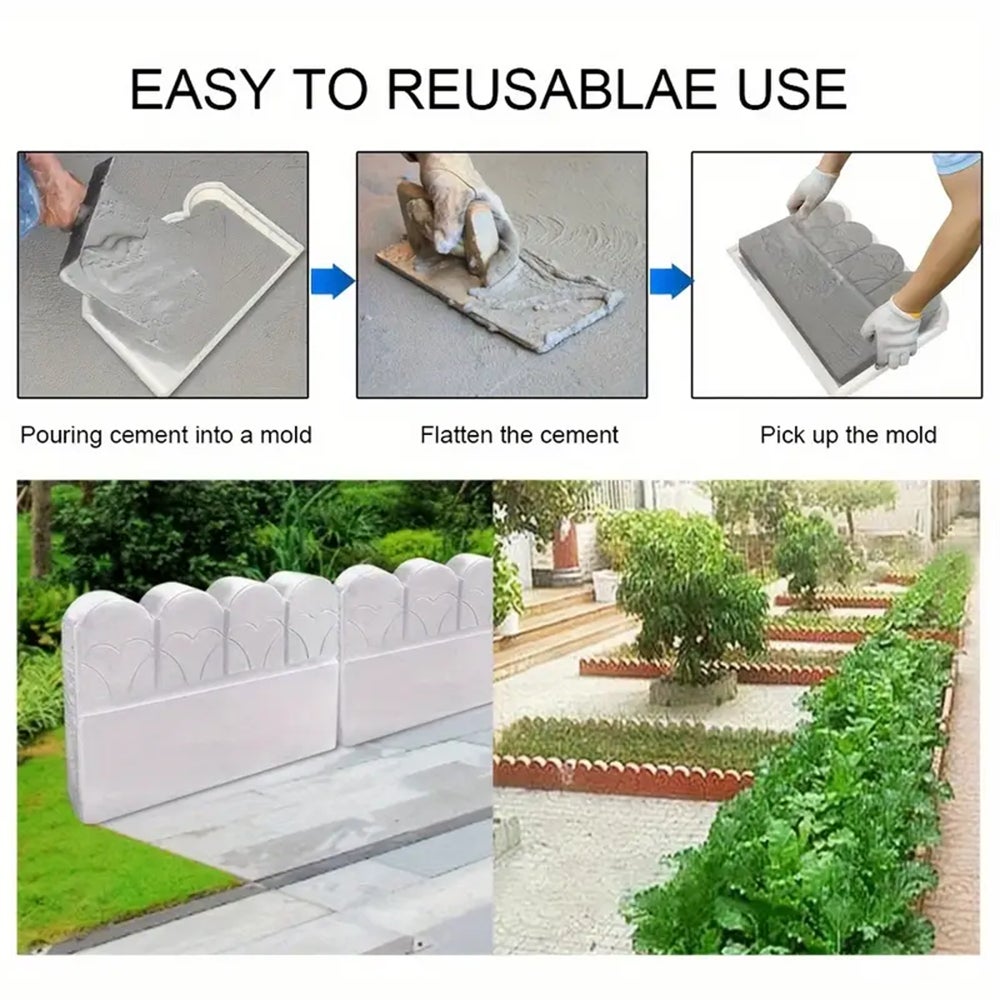 Moule pour clôture en béton, briques, outils de jardinage, convient pour terrasse, clôture de jardin, pavage, ciment - 2