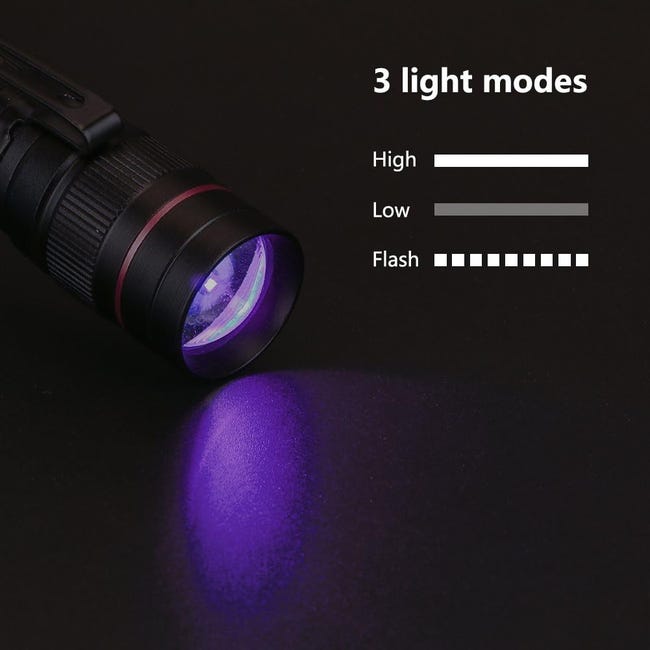 Viola torcia LED Blacklight 365nm 395nm lampada viola UV luce notturna 3 modalità Zoomable lampade ultraviolette Viola torcia LED Blacklight 365nm 395nm lampada viola UV luce notturna 3 modalità Zoomable lampade ultraviolette