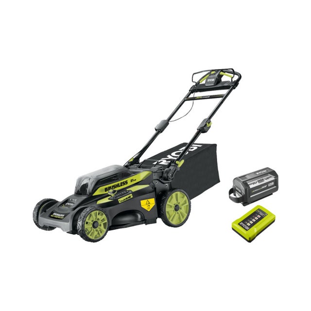 Tondeuse tractée RYOBI 36V MaxPower Brushless - coupe 51 cm - 1 batterie 6.0Ah - 1 chargeur rapide - RY36LMX51A-160