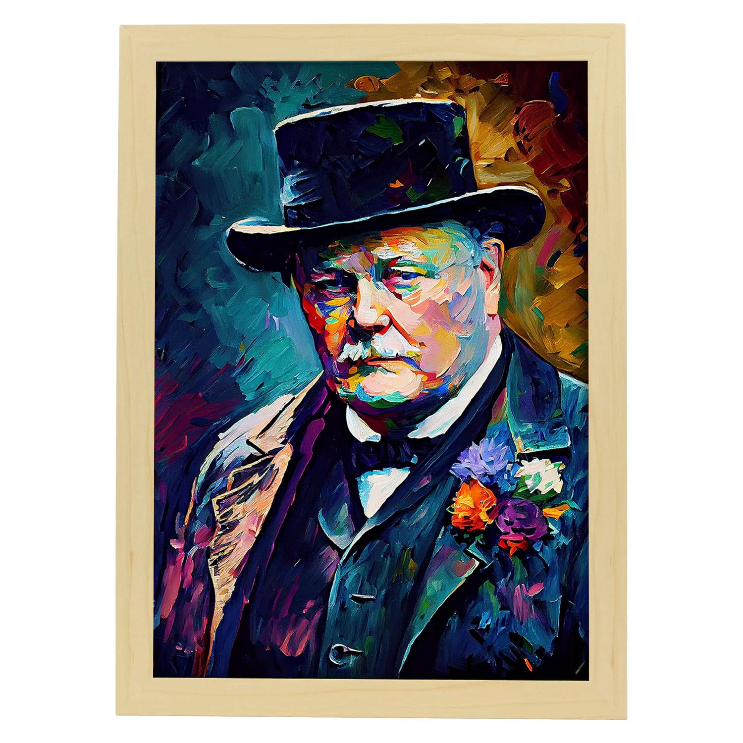 Nacnic Poster De Winston Churchill En Estilo Retrato A Todo Color