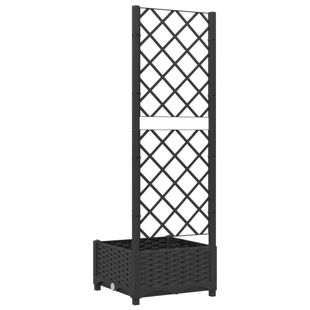Maison Exclusive - Vaso de jardim com treliça preto 40x40x121,5 cm PP - 6