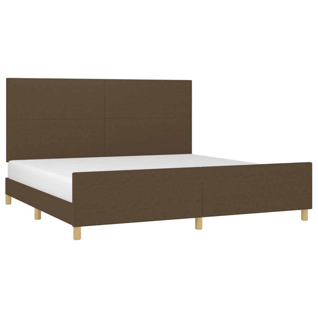 Maison Exclusive - Estrutura de cama sem colchão 200x200 cm tecido castanho-escuro - 3