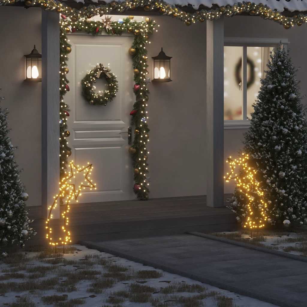 Luzes de estrela cadente de Natal com estacas 115 LED 89 cm - COMFORTXL - 2