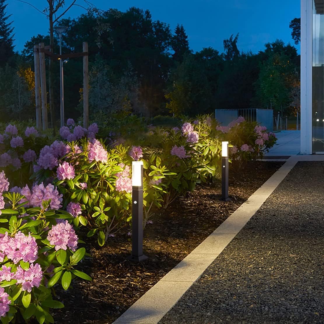 Borne Lumineuse Extérieure LED avec Détecteur de Mouvement - Lampadaire Moderne, IP65, Aluminium - 5