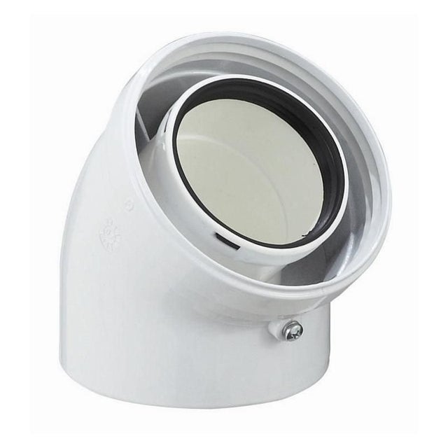 Coude EC 45° 60 E.P POUJOULAT Dualis CondensATION Chaudière Gaz et Fioul Diamètre 60/100mm - 17060721