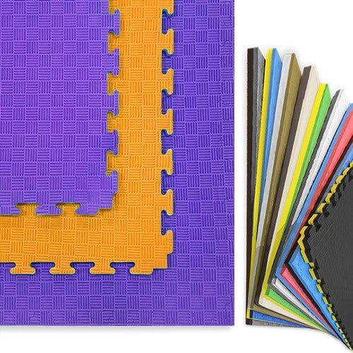 Artatami® Tatami Puzzle 1x1x20 mm Laranja - Lilás Pacote Econômico [4 Unidades] Artes Marciais. Caratê, Judô e Taekwondo, Espuma EVA. Antiderrapante. - 7