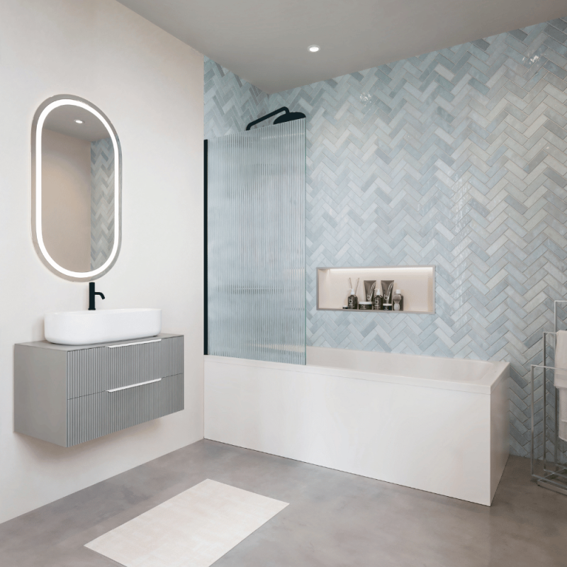 Pare bain gauche AURYS Raywall noir | Leroy Merlin