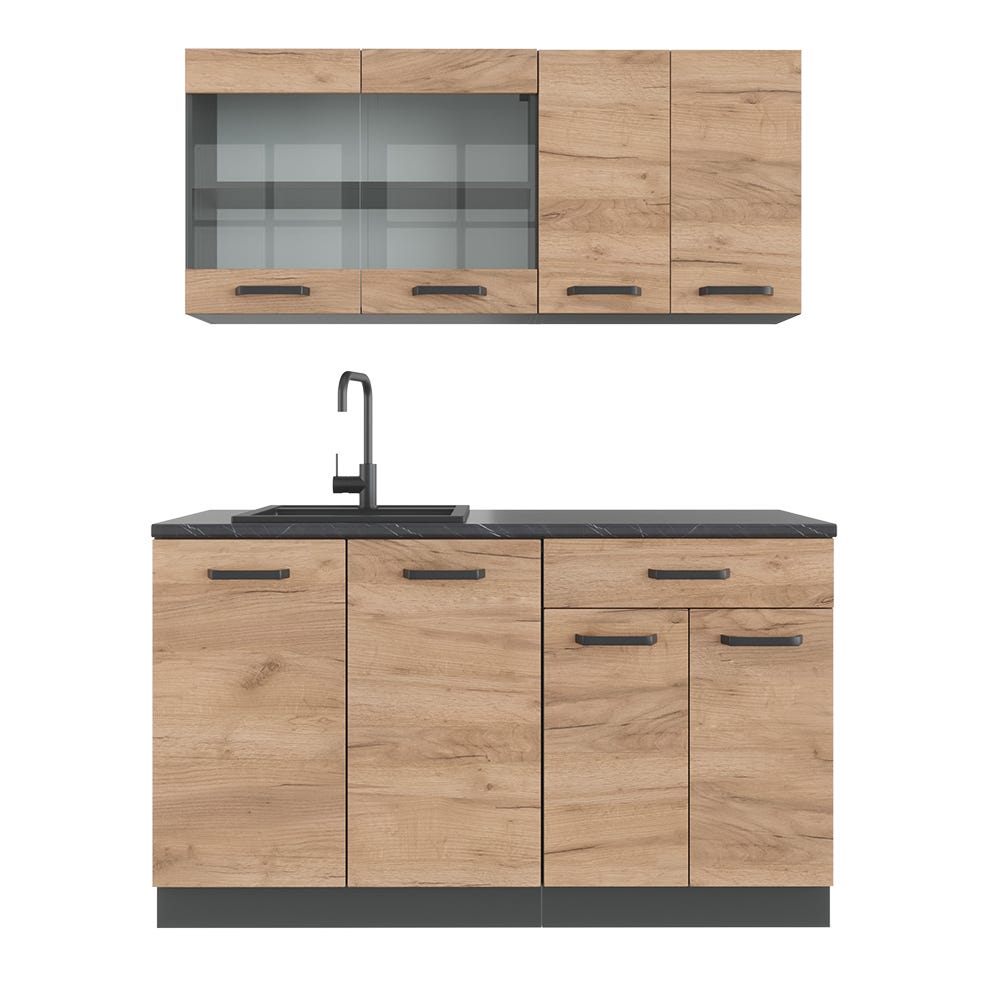 Vicco Etagère de cuisine Chêne de force doré 30cm , PT Anthracite Vicco Etagère de cuisine Chêne de force doré 30cm , PT Anthracite