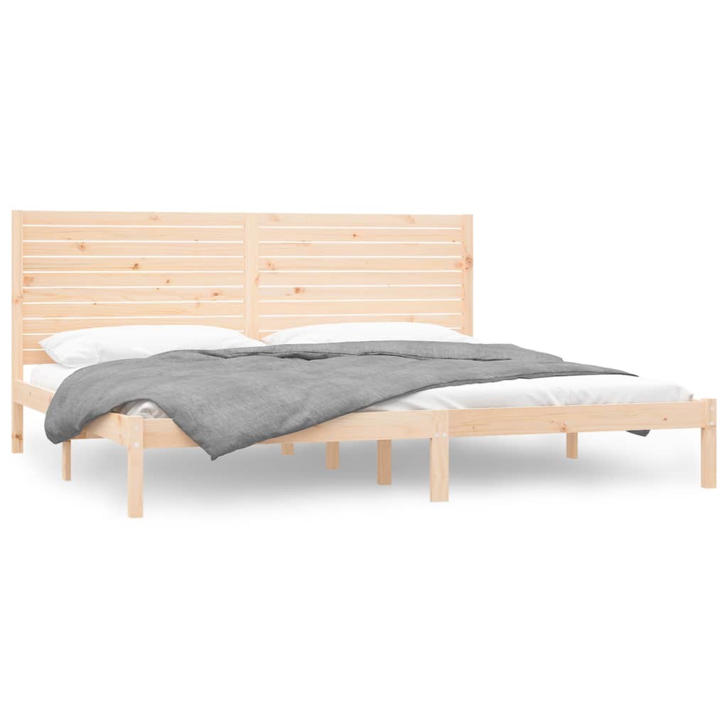 Cadre de lit sans matelas en bois massif pour la chambre, 180 × 200 cm - 2