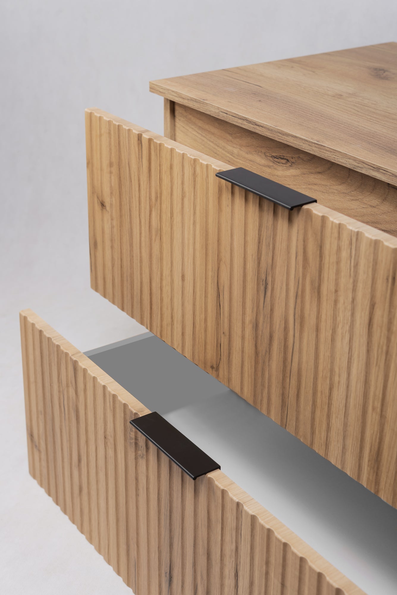 Meuble sous vasque FLOW CHÊNE 160 cm avec 2 x l'étagères - extensions et plan - 10