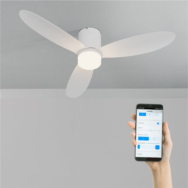 CREATE - WIND LITE - Cichy wentylator sufitowy 40W Ø132 cm odpowiedni do użytku wewnątrz i na zewnątrz -