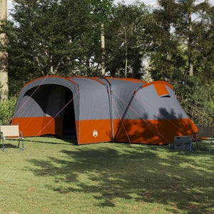 Tente Familiale Dôme VidaXL 6 Personnes - Orange Imperméable - Avec Auvent Abri De Jardin