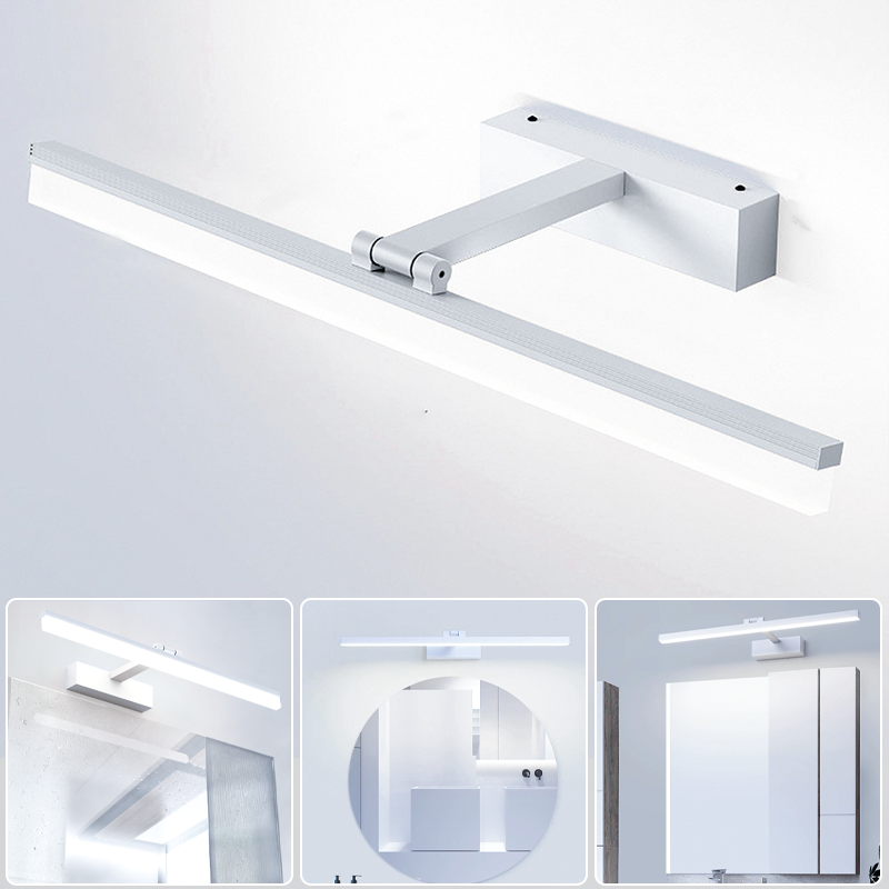 Lampa LED do lustra łazienkowego 60 cm, kinkiet LED, lampa ścienna do obrazu, kąt regulowany 180°, światło białe (12 W)