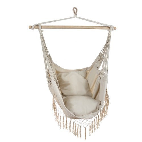 Hamac - chaise brésilienne beige 130 x 97 cm + 2 oreillers - 2