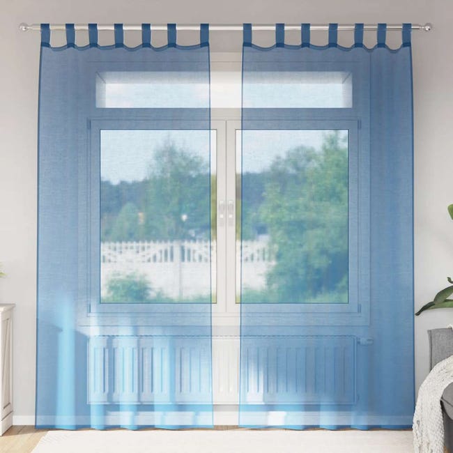 Douceur d'Intérieur. Coppia di tende dritte con passanti, 60 x 160 cm, velate, sabbiate Douceur d'Intérieur. Coppia di tende dritte con passanti, 60 x 160 cm, velate, sabbiate