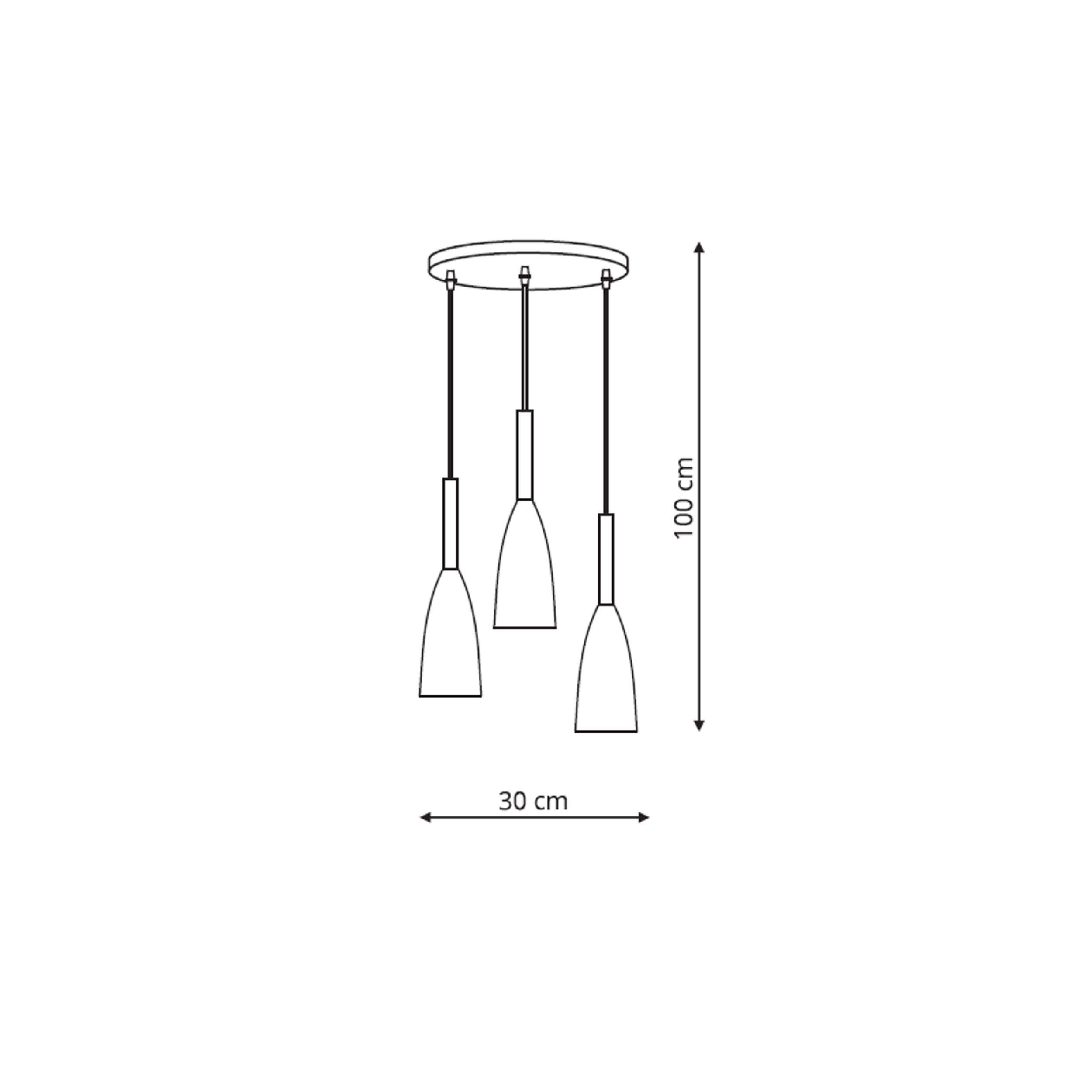 Lampa wisząca Solin czarna 3xE27x60W wym: 100 x 30 x 30 cm metal Light Prestige - 3