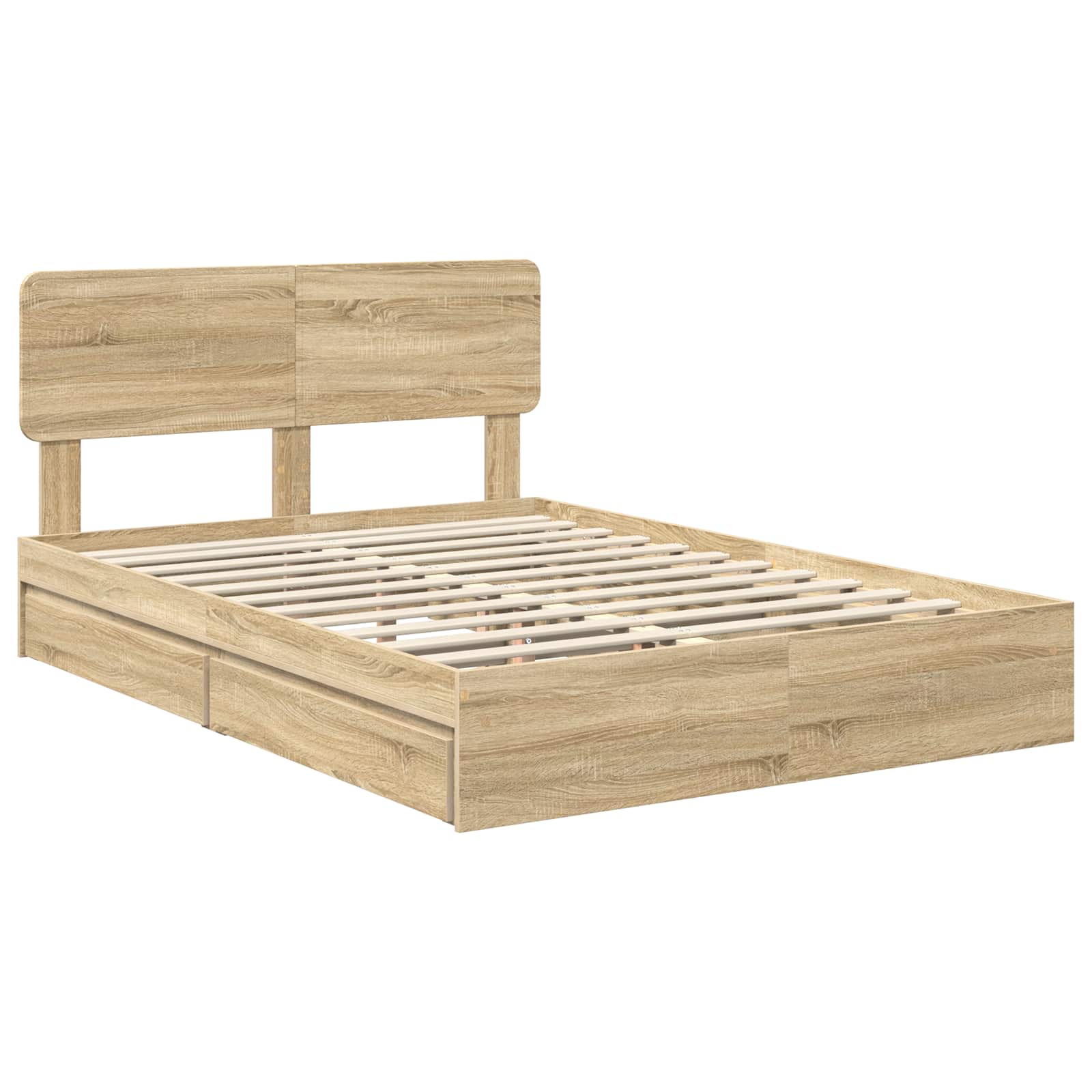 Lit de Rangement Chêne 140 x 190 cm Bois d'ingénierie - 4
