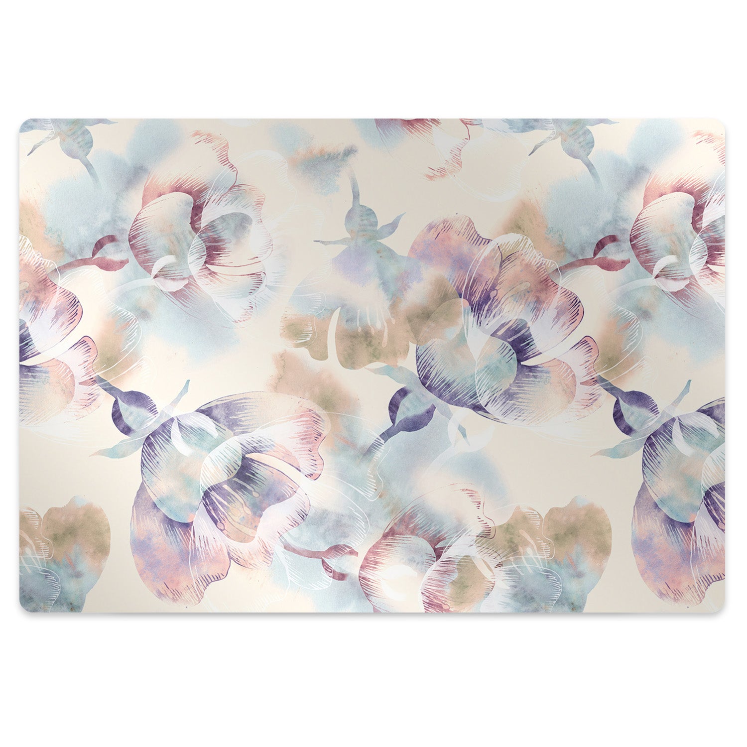 Mata winylowa pod krzesło, Wzór kwiatowy drewniane deski 120x90 cm – Tulup - 2