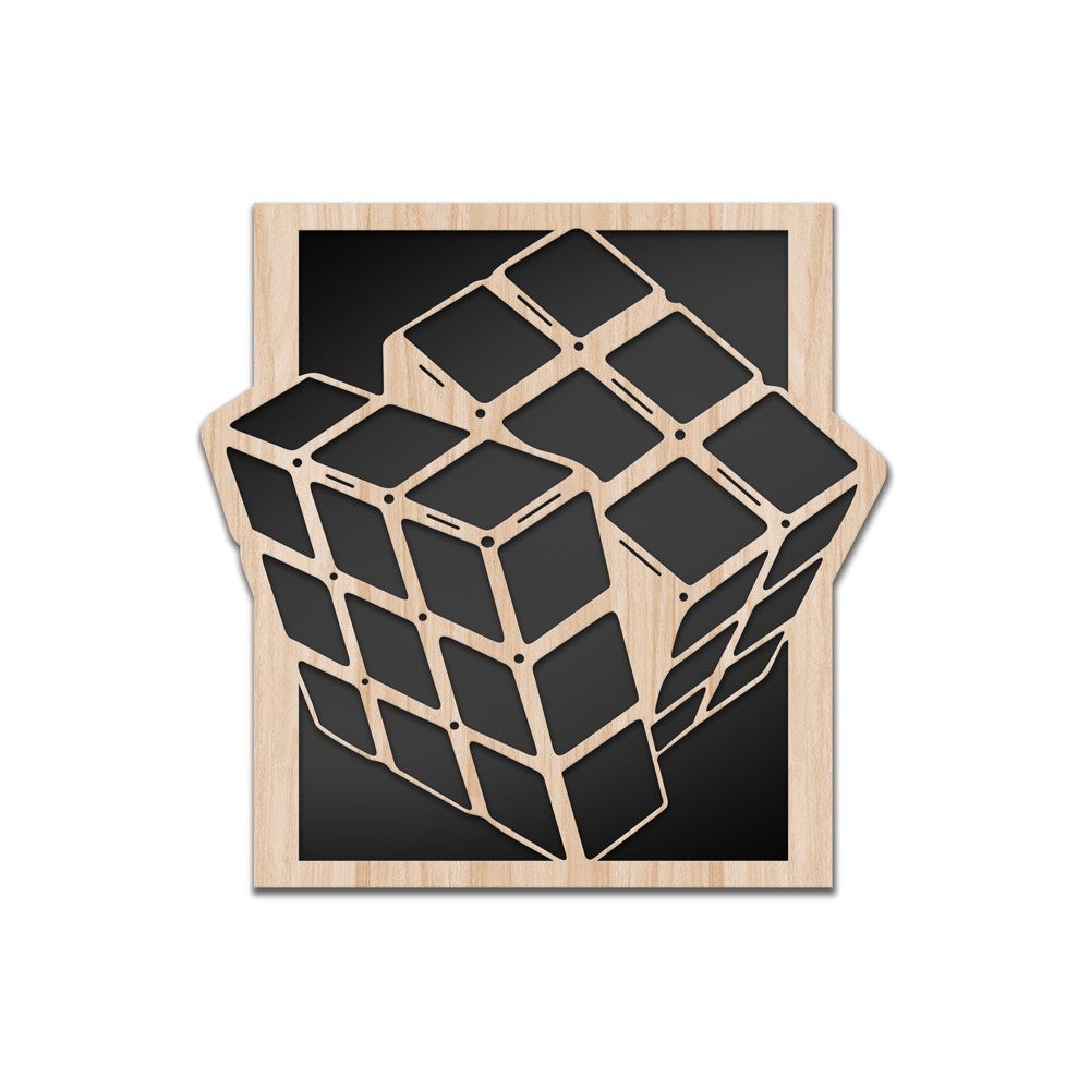 RUBIK - LASERCUT Obraz dekoracyjny z kompozytu drewna i PVC 60x60 cm