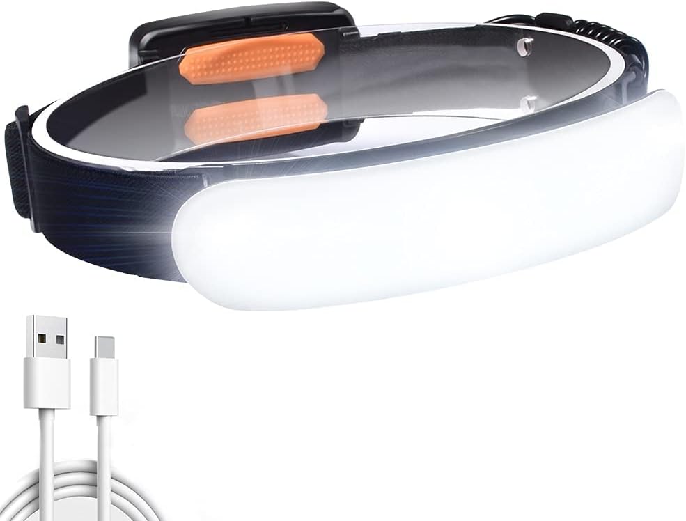 Latarka czołowa LED ładowana przez USB, lekka i wodoodporna, odpowiednia do jazdy na rowerze, na kempingu, podczas pieszych wędrówek, wędkowania i w