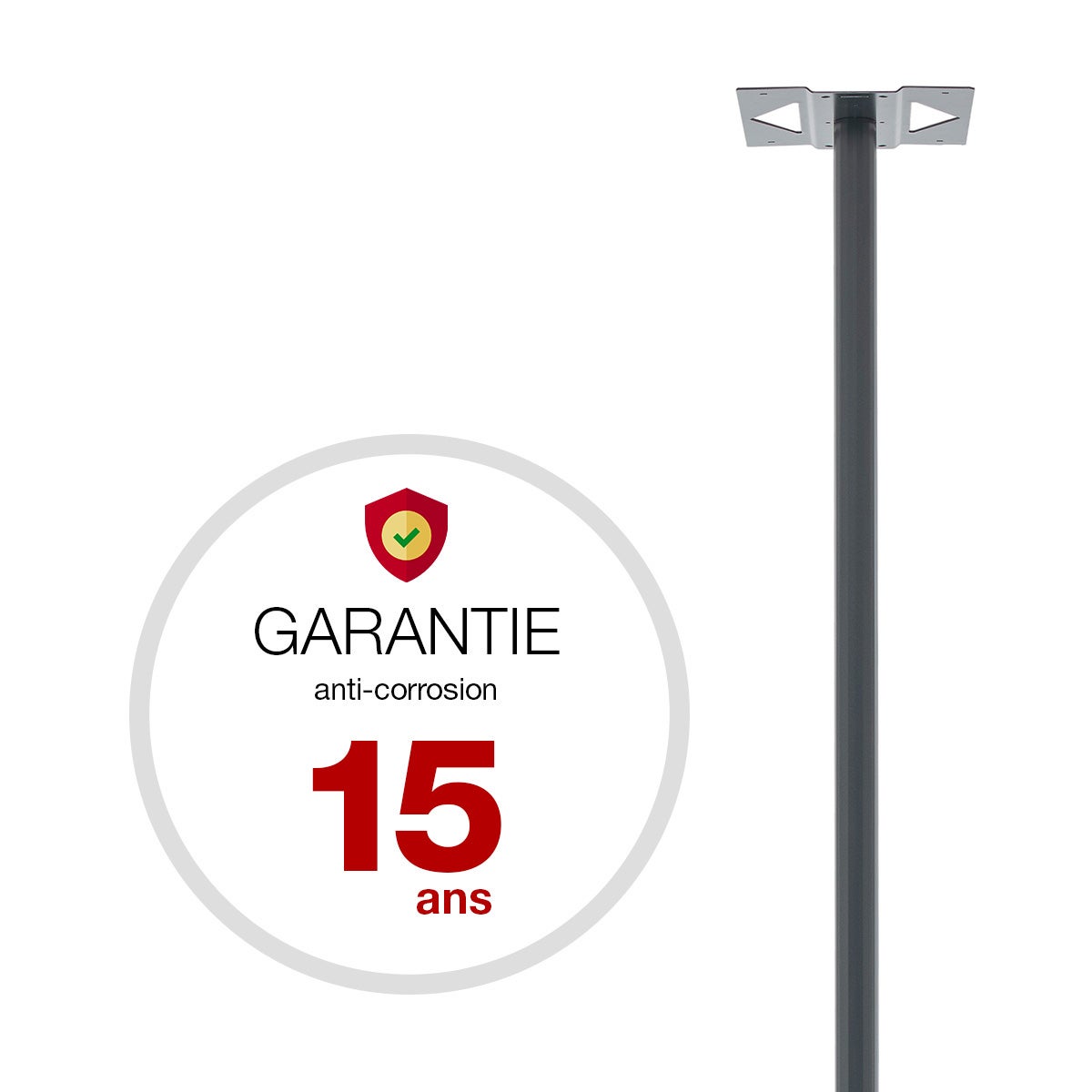 Piede H.116 X L.33 X P.5 Cm Renz, Grigio Antracite - 4