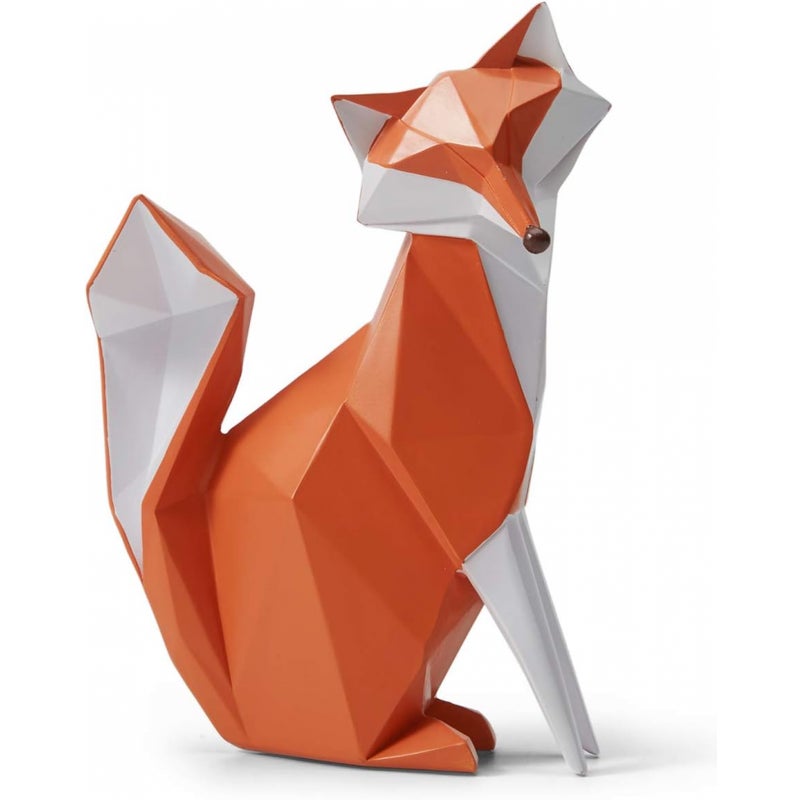 Dekoracyjna figura lisa, prezent, dekoracja zwierzęca, nowoczesna rzeźba, sztuka do domu, żywica, 20 cm