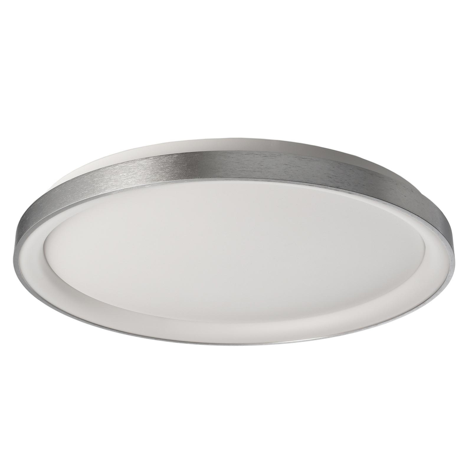 Merope 600 Moderne Rond LED CCT Plafonnier 42W 3000K 4000K ściemnialny Plafleur Applique Cuisine Couloir Bureau Entrée 230V 58cm COLEUR ARGENT