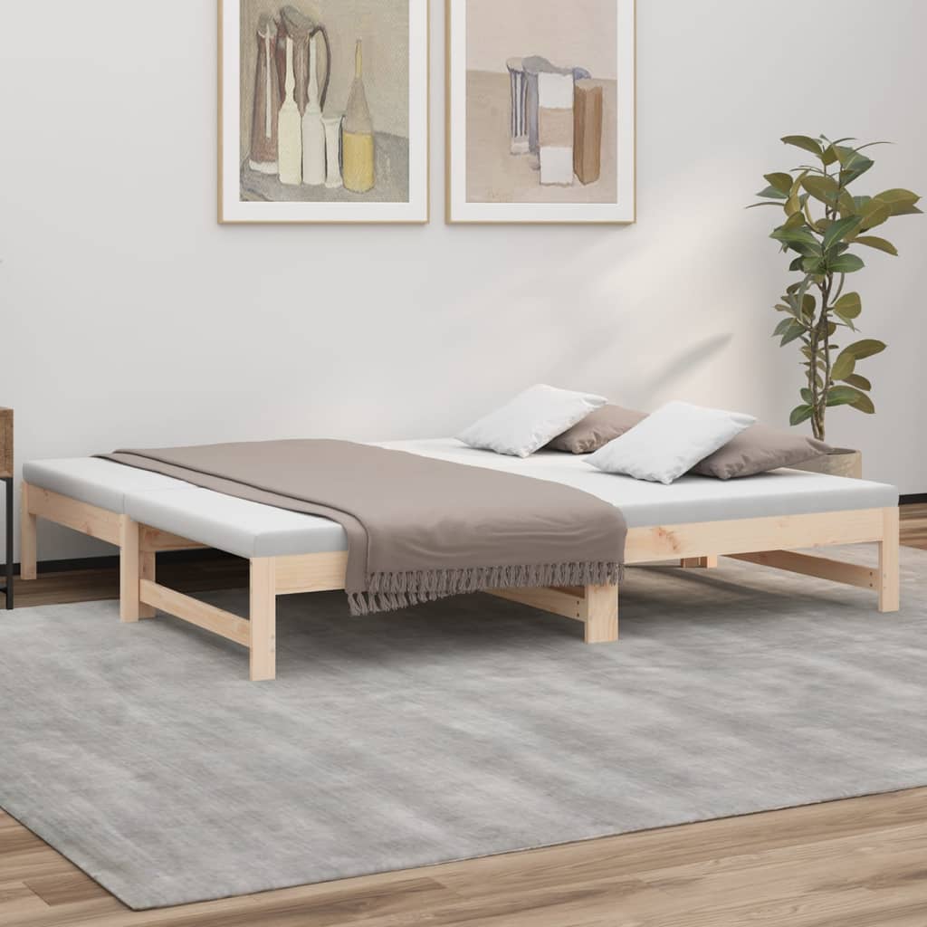 Maison exclusive - sofá cama extraíble madera maciza de pino 2x(75x190) cm
