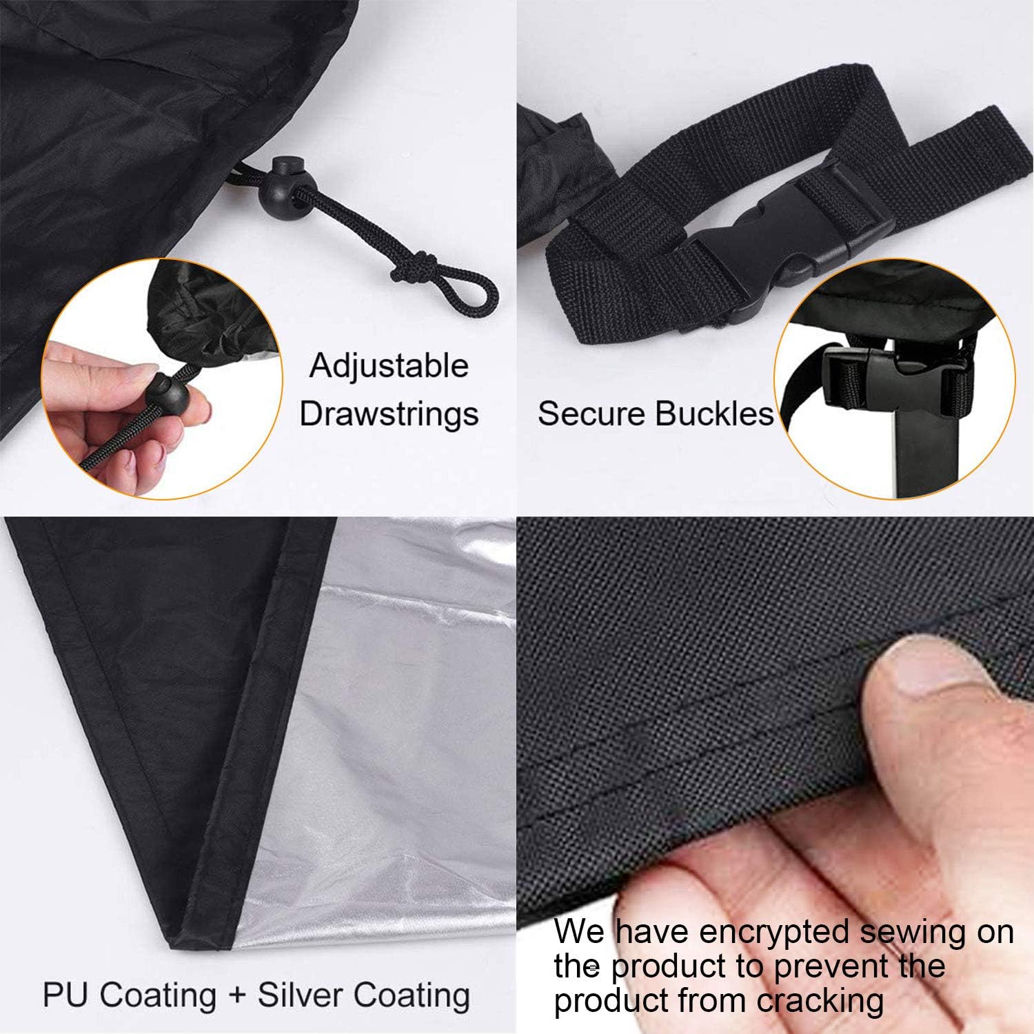 Housse de protection d'extérieur,Housse de mobilier de jardin,420D,170*94 *70cm,noir - 2