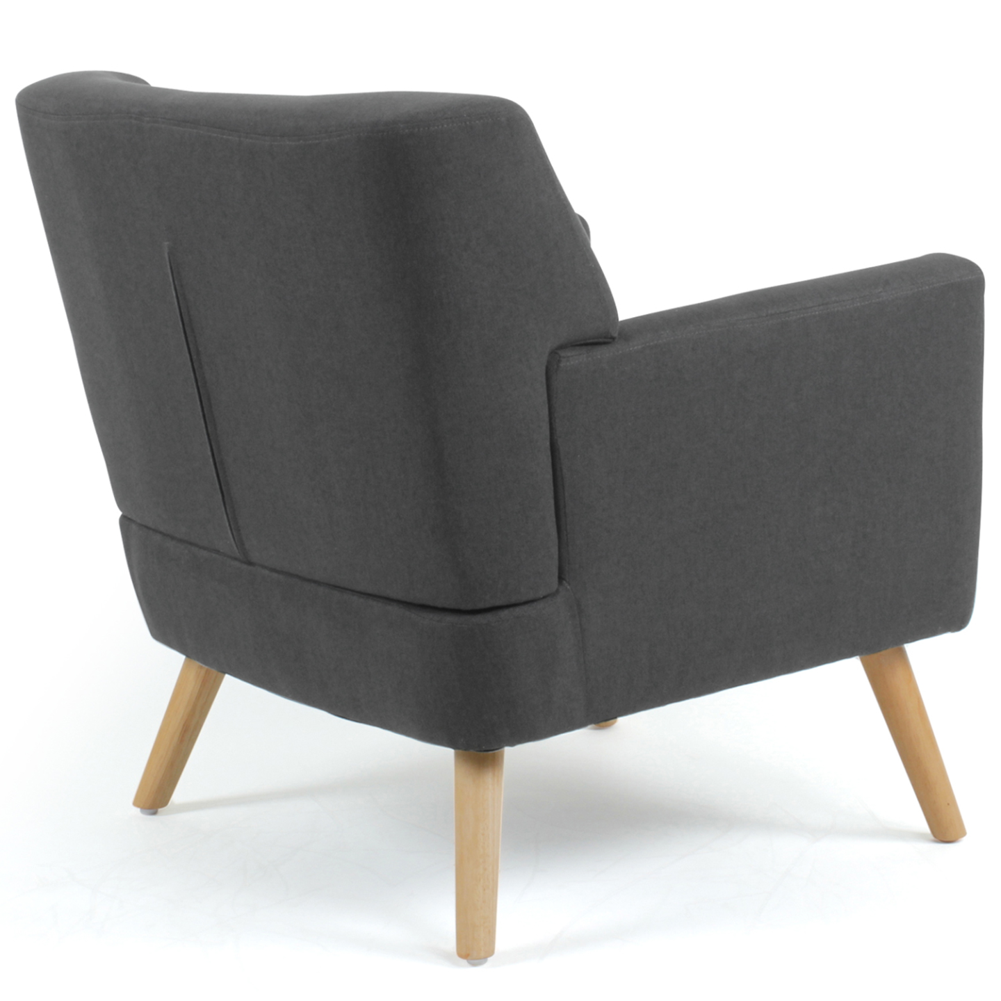Fauteuil scandinave LIV en tissu gris anthracite - 4