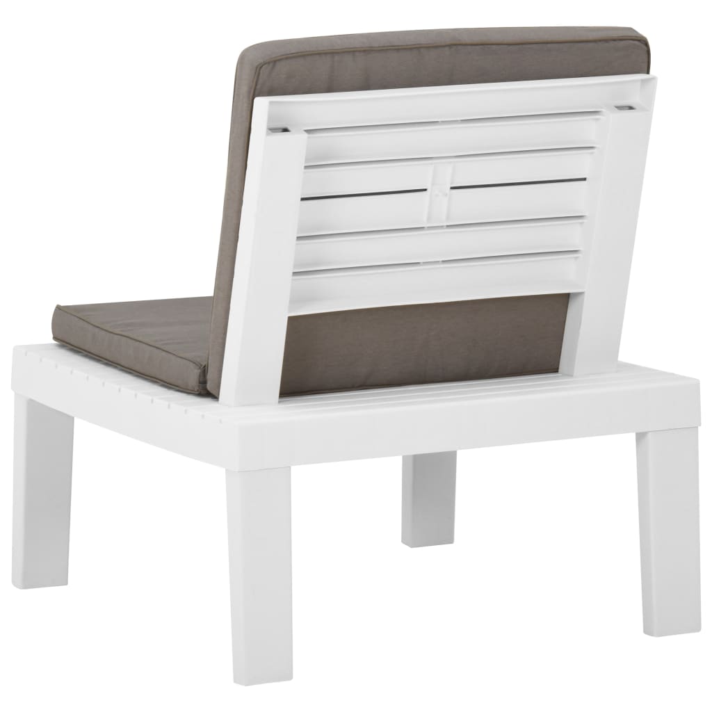 Chaises de salon de jardin avec coussins 2 pcs Plastique Blanc - 6