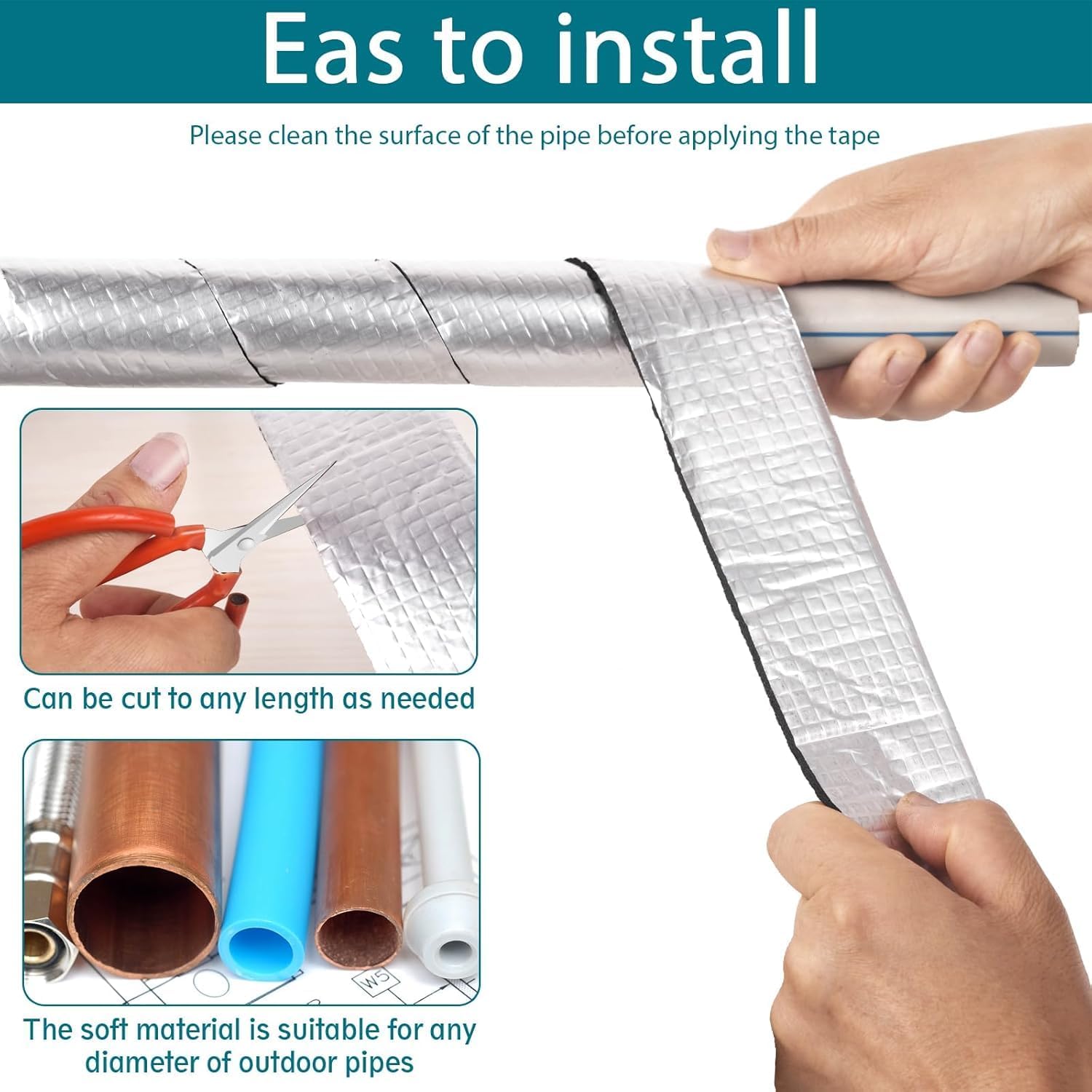 (1 rolo) Tubo de espuma isolante autoadesivo de 5 cm x 10 m para tubulações de aquecimento, manta de isolamento térmico para proteção contra geadas no - 5