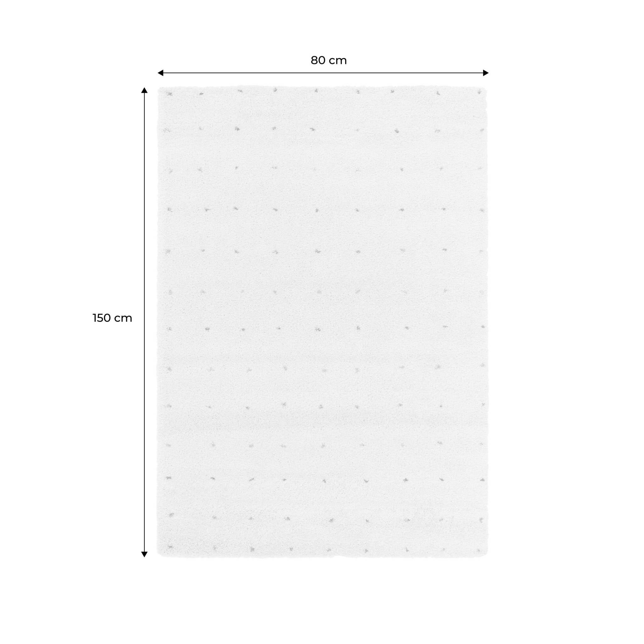 Tapis enfant à petits pois 80x150cm tapis intérieur crème et multicolore. poils longs shaggy HAZEL - 6